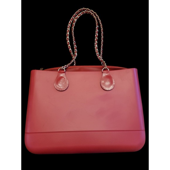 doubleu Bag Purse Tote Red With Gold Colored Chain Strap Changeable Shell - Picture 2 of 8